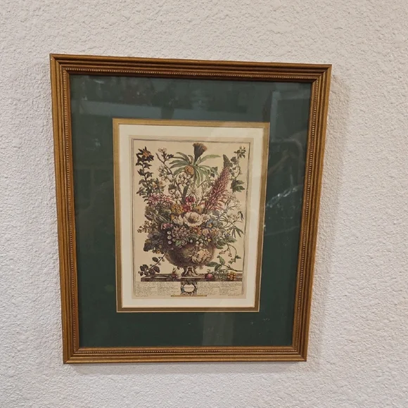 Robert Furbe's Twelve Months Of Flowers Framed Floral Art Print with Gold Frame - Picture 2 of 11